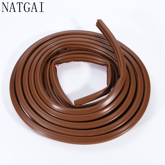 NATGAI Self adhesive door sealing rubber sealing tube brown 20FT